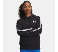 Under Armour Felpa con cappuccio Icon Fleece Taped Black/White da Donna M Nero