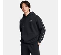 Felpa con cappuccio Under Armour Icon Fleece Taping da uomo Nero / Bianco M