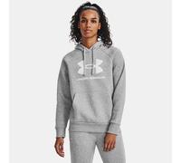 Felpa con cappuccio Under Armour Rival Fleece Big Logo da donna Mod Grigio Light Heather / Bianco XS