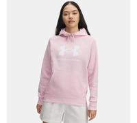 Felpa con cappuccio Under Armour Rival Fleece Big Logo da donna Prime Rosa / Bianco M