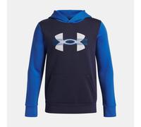Felpa con cappuccio Under Armour Rival Fleece Colorblock Graphic da ragazzo Blu Atlantis / Washed Blu Marino / Bianco YXL (160 - 170 cm)