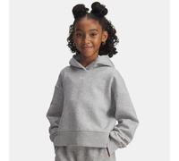 Felpa con cappuccio Under Armour Rival Fleece Crop da ragazza Mod Grigio Light Heather / Bianco YXL (160 - 170 cm)