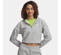 Felpa con cappuccio Under Armour Rival Fleece Piped ½ Zip da donna Mod Grigio Light Heather / Bianco XS