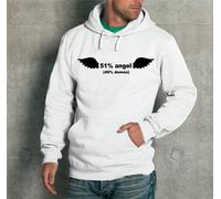 FELPA CON CAPPUCCIO UNISEX 51% ANGEL 49% DEMON HOT UNISEX UOMO DONNA