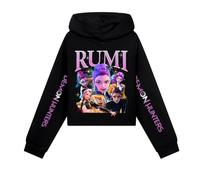 Felpa con cappuccio unisex a maniche lunghe con stampa di lettere dei cacciatori di demoni RUMI, nero, 7-8 anni