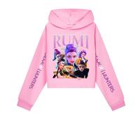 Felpa con cappuccio unisex a maniche lunghe con stampa di lettere dei cacciatori di demoni RUMI, Rosa, 7-8 anni