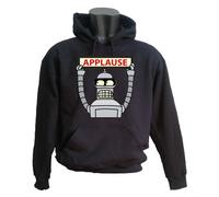FELPA CON CAPPUCCIO UNISEX "BENDER FUTURAMA APPLAUSE" DONNA UOMO DIVERTENTE