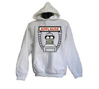FELPA CON CAPPUCCIO UNISEX "BENDER FUTURAMA APPLAUSE" DONNA UOMO DIVERTENTE