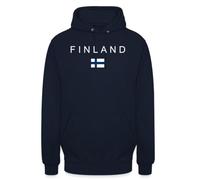 Felpa con cappuccio unisex con bandiera della Finlandia | Un design minimalista con la parola "Finlandia" e la bandiera finlandese, ideale per viaggiatori e appassionati di sport