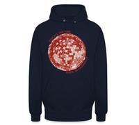 Felpa con cappuccio unisex con scritta rossa a forma di palla da discoteca | Divertente adesivo a forma di palla da discoteca rossa con la scritta "Kiss All The Time". Disco, occasionale. Ideale per gli