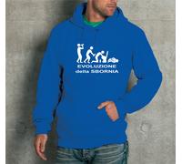 FELPA CON CAPPUCCIO UNISEX EVOLUZIONE della SBORNIA FUNNY DIVERTENTE DONNA UOMO
