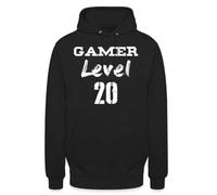 Felpa con cappuccio unisex Gamer Level 20° compleanno | Elegante design da gamer per livello 20, ideale per qualsiasi videogioco.