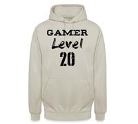 Felpa con cappuccio unisex Gamer Level 20° compleanno | Elegante design da gamer per livello 20, ideale per qualsiasi videogioco.