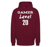 Felpa con cappuccio unisex Gamer Level 20° compleanno | Elegante design da gamer per livello 20, ideale per qualsiasi videogioco.