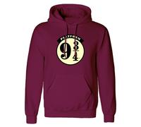 Felpa con Cappuccio Unisex Harry Potter Platform 9 and 3 Quarters Bordeaux