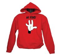 FELPA CON CAPPUCCIO UNISEX"HI FIVE" FUNNY HOT DIVERTENTE CINQUE UOMO DONNA