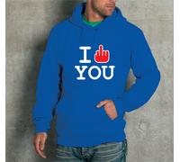 FELPA CON CAPPUCCIO UNISEX I FUCK YOU LOVE HOT FUNNY DIVERTENTE UOMO DONNA