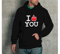FELPA CON CAPPUCCIO UNISEX I FUCK YOU LOVE HOT FUNNY DIVERTENTE UOMO DONNA