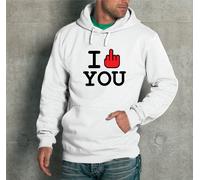FELPA CON CAPPUCCIO UNISEX I FUCK YOU LOVE HOT FUNNY DIVERTENTE UOMO DONNA