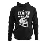 Felpa con cappuccio Unisex Il Camion Mi Chiama E Io Devo Andare, Accessori Camion, Abbigliamento Camionista Gadget, Maglia Uomo Donna, Felpe Divertenti, Idea Regalo Papà, Marito, Collega (Nero, M)