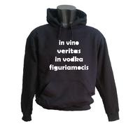 FELPA CON CAPPUCCIO UNISEX IN VINO VERITAS IN VODKA FIGURIAMOCIS BIRRA ALCOOL