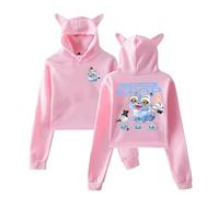 Felpa con cappuccio unisex Kawaii Monster Design Anime, stampa grafica K Pop Demon Hunters, Rosa 3, S