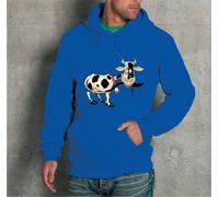 FELPA CON CAPPUCCIO UNISEX MUCCA PAZZA CRAZY COW Uomo Donna CARTOON funny