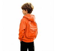 Felpa con Cappuccio Unisex per Bambini con Design a Zaino, Ideale per Il Tempo Libero. Comoda Felpa con Zip, Capospalla Perfetto per Tutti i Giorni per Ragazzi e Ragazze. (Orange, 10-13)