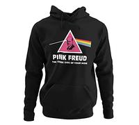 Felpa con cappuccio Unisex Pink Freud, Maglia Psicoanalisi Uomo Donna, Abbigliamento Filosofia Divertente, Regali Laurea Filosofia, Philosophy Felpe Sigmund Freud, Science Freud Gadget (Nero, M)