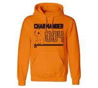 Felpa con Cappuccio Unisex Pokémon Charmander Line Art Arancio