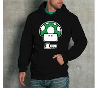 FELPA CON CAPPUCCIO UNISEX "SUPER MARIO 1UP" T-shirt DONNA UOMO