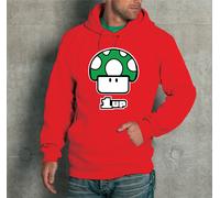 FELPA CON CAPPUCCIO UNISEX "SUPER MARIO 1UP" T-shirt DONNA UOMO