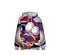 Felpa con cappuccio unisex The Amazing Digital Circus con motivo cartoni animati stampato nero anime gaming, felpa, grigio., 4XL