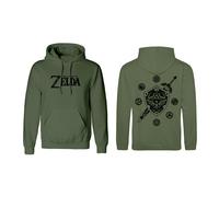 Felpa con Cappuccio Unisex The Legend of Zelda Logo and Shield Verde