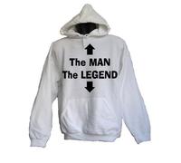 FELPA CON CAPPUCCIO UNISEX The Man The Legend HOT FUNNY DIVERTENTE TAGLIE MISTE