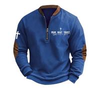 Felpa con cappuccio uomo felpa con zip e stampa occidentale retrò uomo giallo L, Blu, M