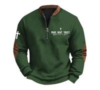 Felpa con cappuccio uomo felpa con zip e stampa occidentale retrò uomo giallo L, verde, L
