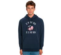 Felpa Con Cappuccio Uomo. Hoodie Blu Marino, NON FACCIO NIENTE MA LO FACCIO BENE