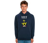 Felpa Con Cappuccio Uomo. Hoodie Colore Blu Marino, Signor Divertente