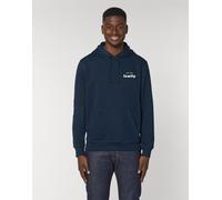 Felpa Con Cappuccio Uomo. Hoodie Colore Blu Marino, WE ARE FAMILY CUORE