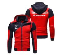 Felpa con Cappuccio Uomo Is.le of M.a.n T.T, Aperte Cardigan Casual, Sottile Cardigan di Felpe per Tempo Libero Lavoro, Intera(Red,S)