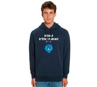 Felpa con Cappuccio Uomo Personalizzato Stampato IN France. Colore Blu Navy