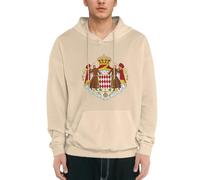 Felpa con Cappuccio Uomo Principato di Monaco Emblema Nazionale Pile Indossabile Pullover Felpe per Donne Uomini Comode Soffici con Cappuccio Casual Outdoor Pullover Sweatshirts