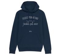 Felpa con Cappuccio Uomo - Scusa Mio Ritardo J'Voulais. Felpa Colore Blu Navy