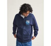 Felpa con cappuccio Vans Metal Wall Full Zip blu navy - M