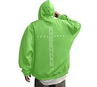 Felpa con Cappuccio versi grafici retrò Abbigliamento Casual ispiratore per credenti Comfort Quotidiano Stile Urbano Capo Autunnale Primaverile Invernale Design Originale Stampa (Green, XXXL)
