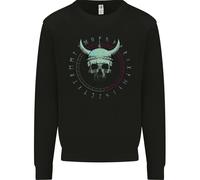 Felpa Con Cappuccio Viking Skull Testo Runico Uomo