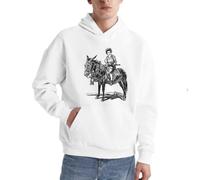 Felpa con cappuccio vintage con scritta in lingua tedesca "Westernreiter", con incisione gotica storica per gli appassionati di storia, Nero , XL