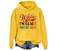 Felpa con cappuccio Welcome Back I'm Glad You're Here Welcome Back I'm Glad You're Here, Giallo, L