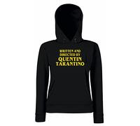 Felpa con Cappuccio Written And Directed by (Quentin Tarantino Tshirt Maglia Pulp Fiction) Maglietta Uomo Donna Unisex (L, Nero)